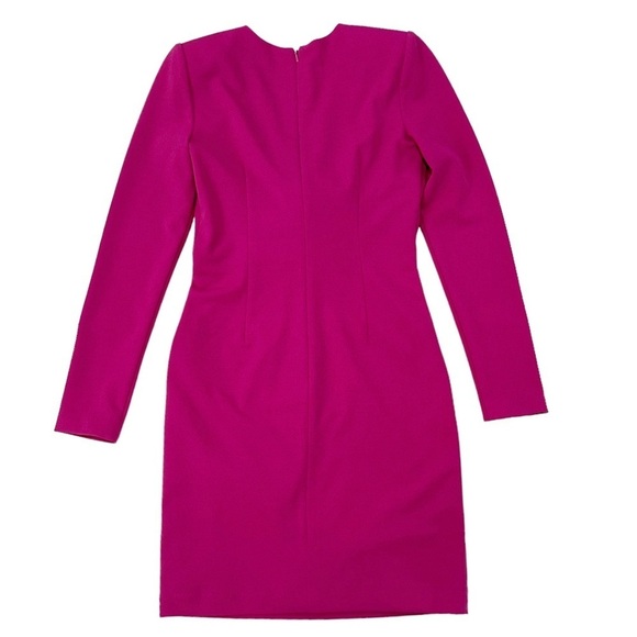 Badgley Mischka Collection Deep V-Neck Tie-Front Stretch Crepe Fuchsia 2 - Picture 4 of 10